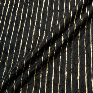 Gold Striped Black Silk Blend