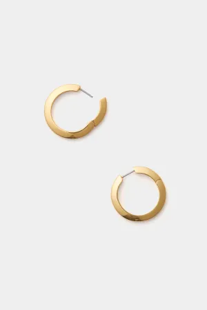 Gold Toni Hinged Hoop Earrings