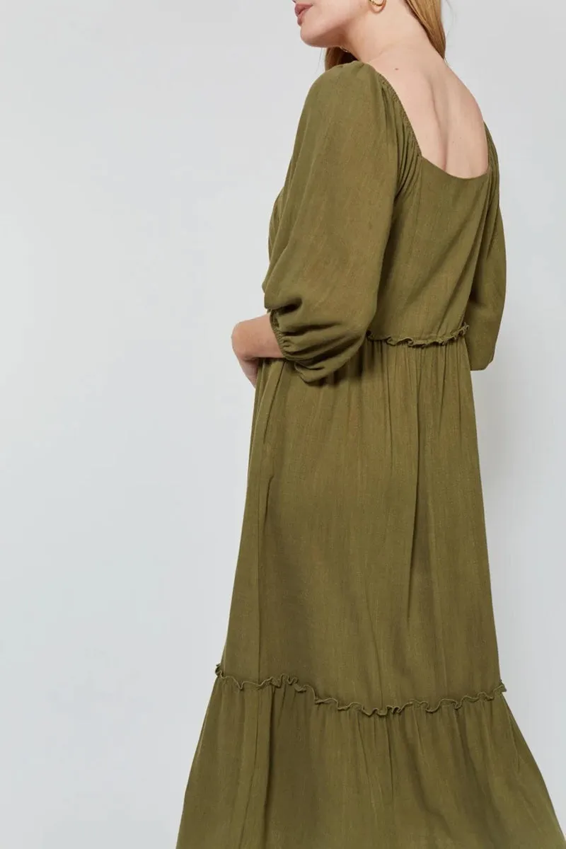 Isle Of Mine - Vera Tiered Maxi - Evergreen