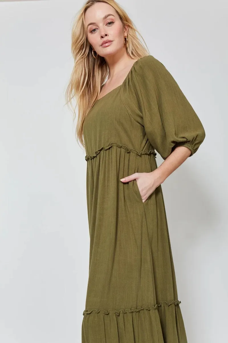 Isle Of Mine - Vera Tiered Maxi - Evergreen