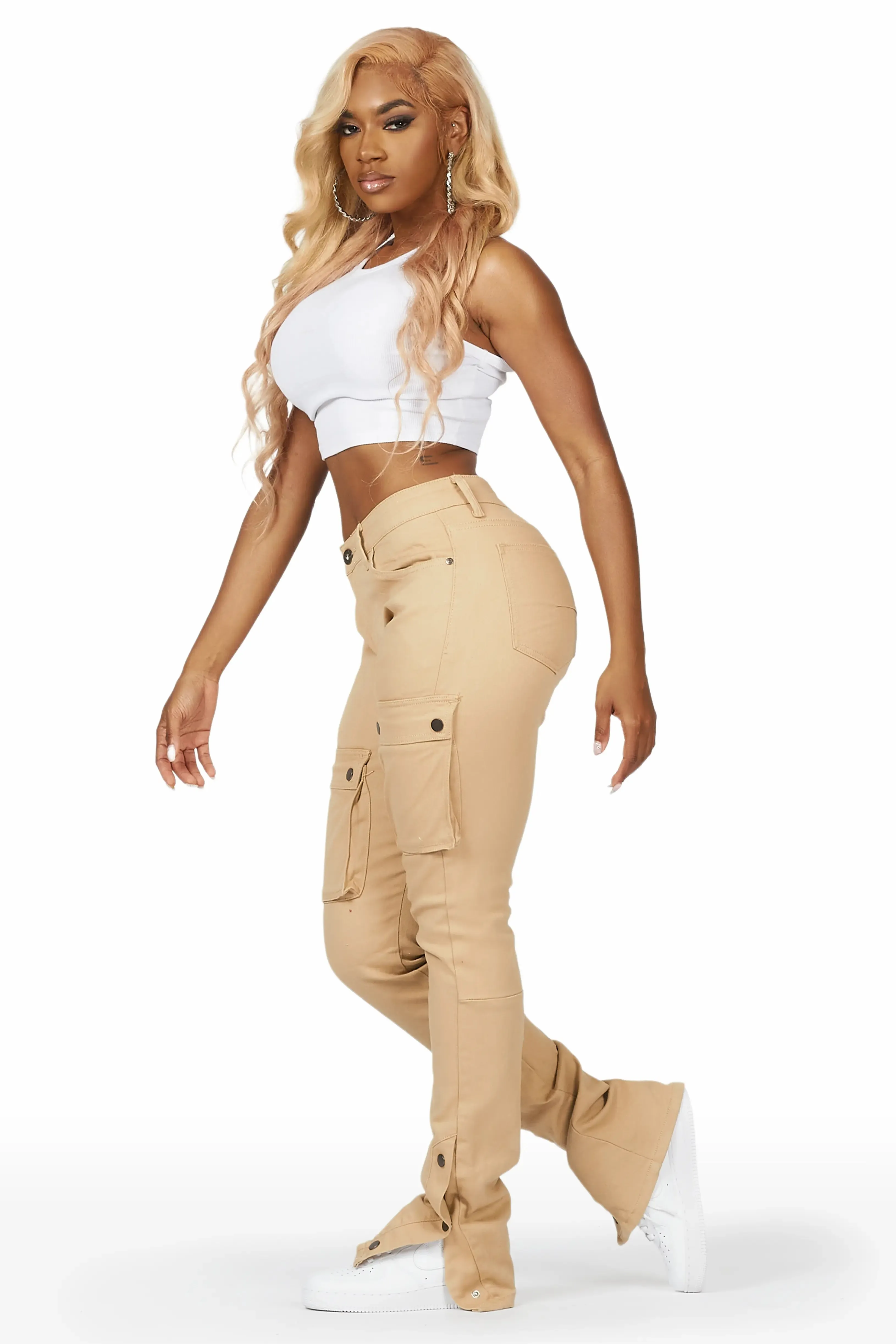 Kathryn Tan Stacked Flare Jean