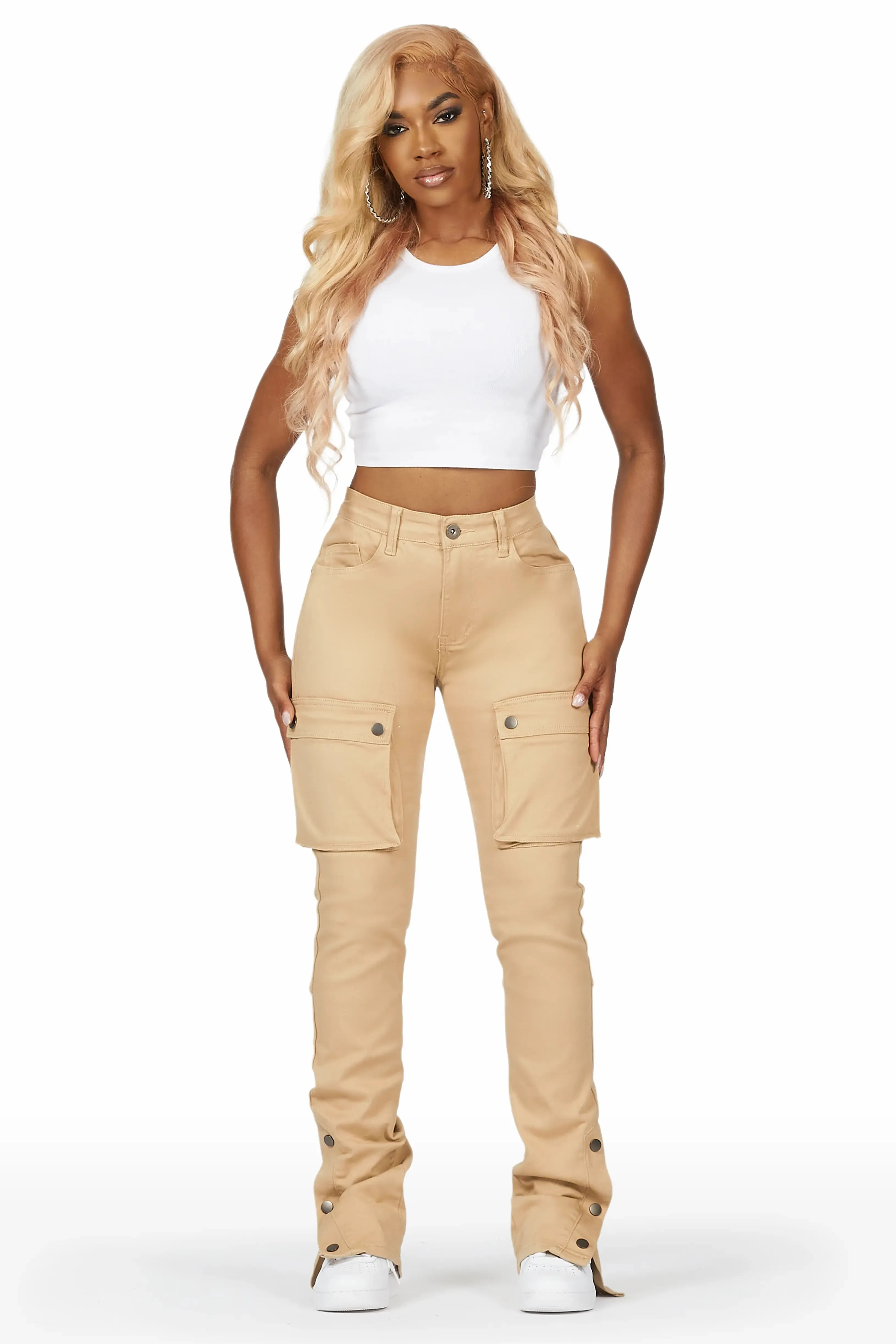 Kathryn Tan Stacked Flare Jean