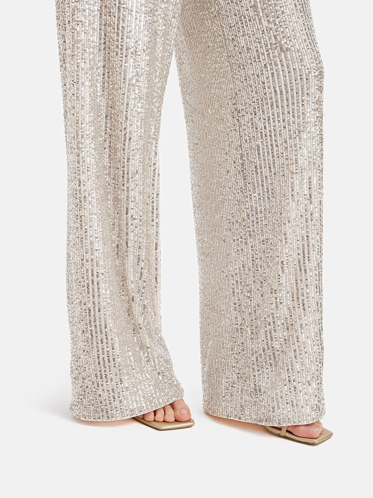 Light Luxury Sequin Wide-Leg Pants