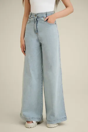 Light-Wash Denim Pants