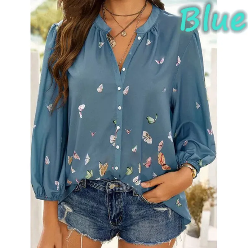 Long sleeve lapel ladies shirt shirt