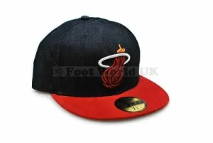 Maimi Heat Official NBA Cap Snap Back Summer Hat - blue Jeans Denim Maroon Heat