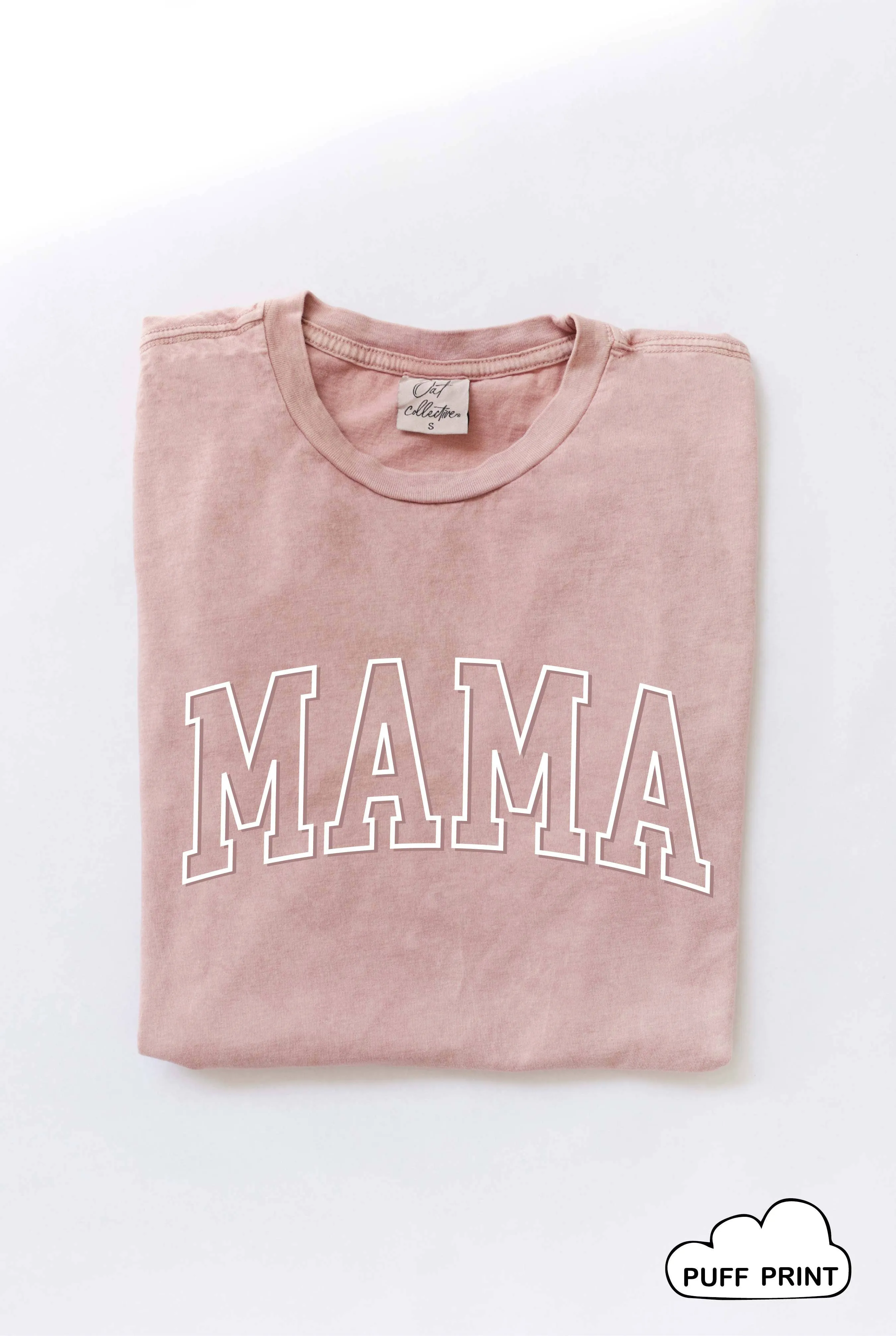 Mama Puff Print Mineral Washed Graphic Top