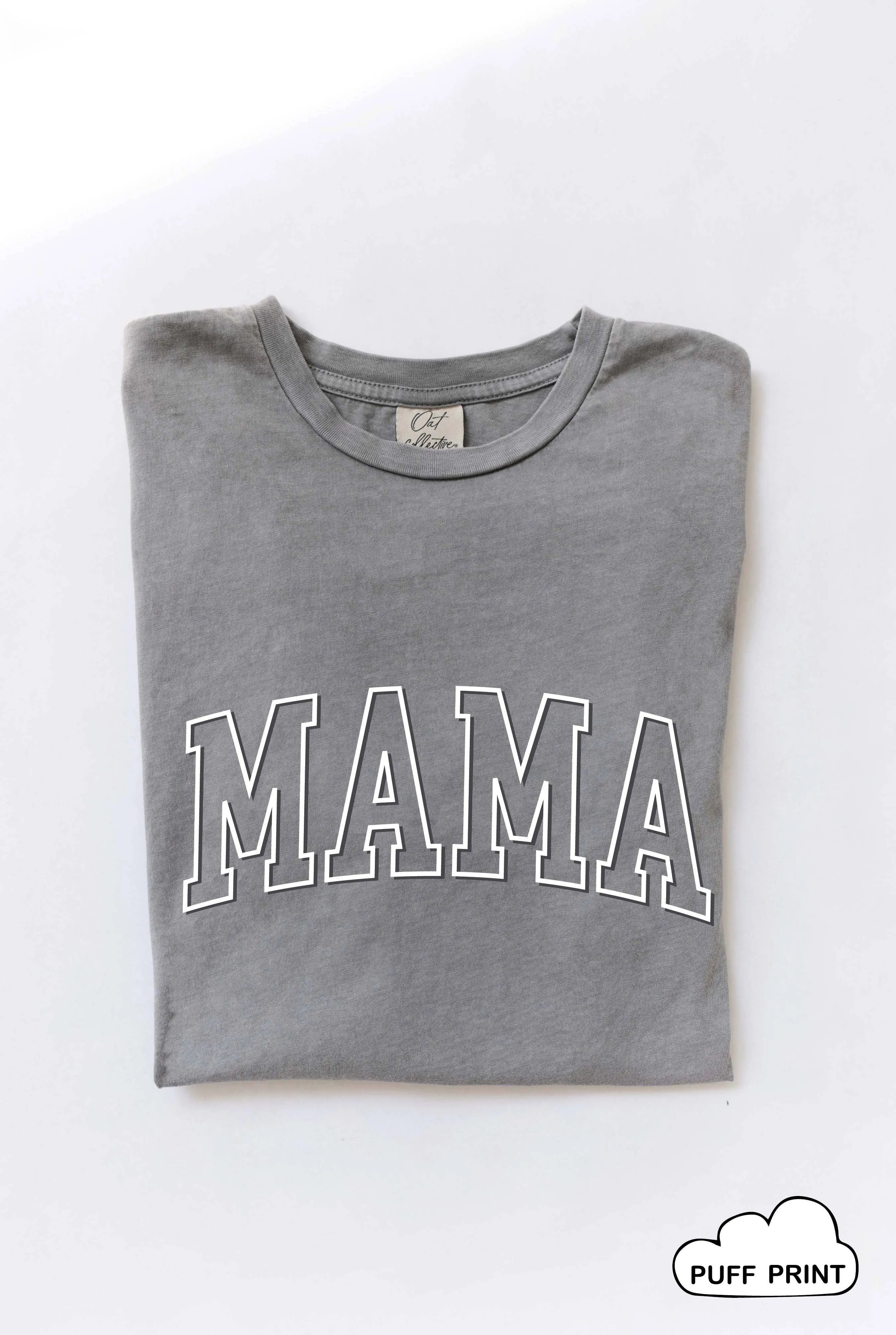 Mama Puff Print Mineral Washed Graphic Top