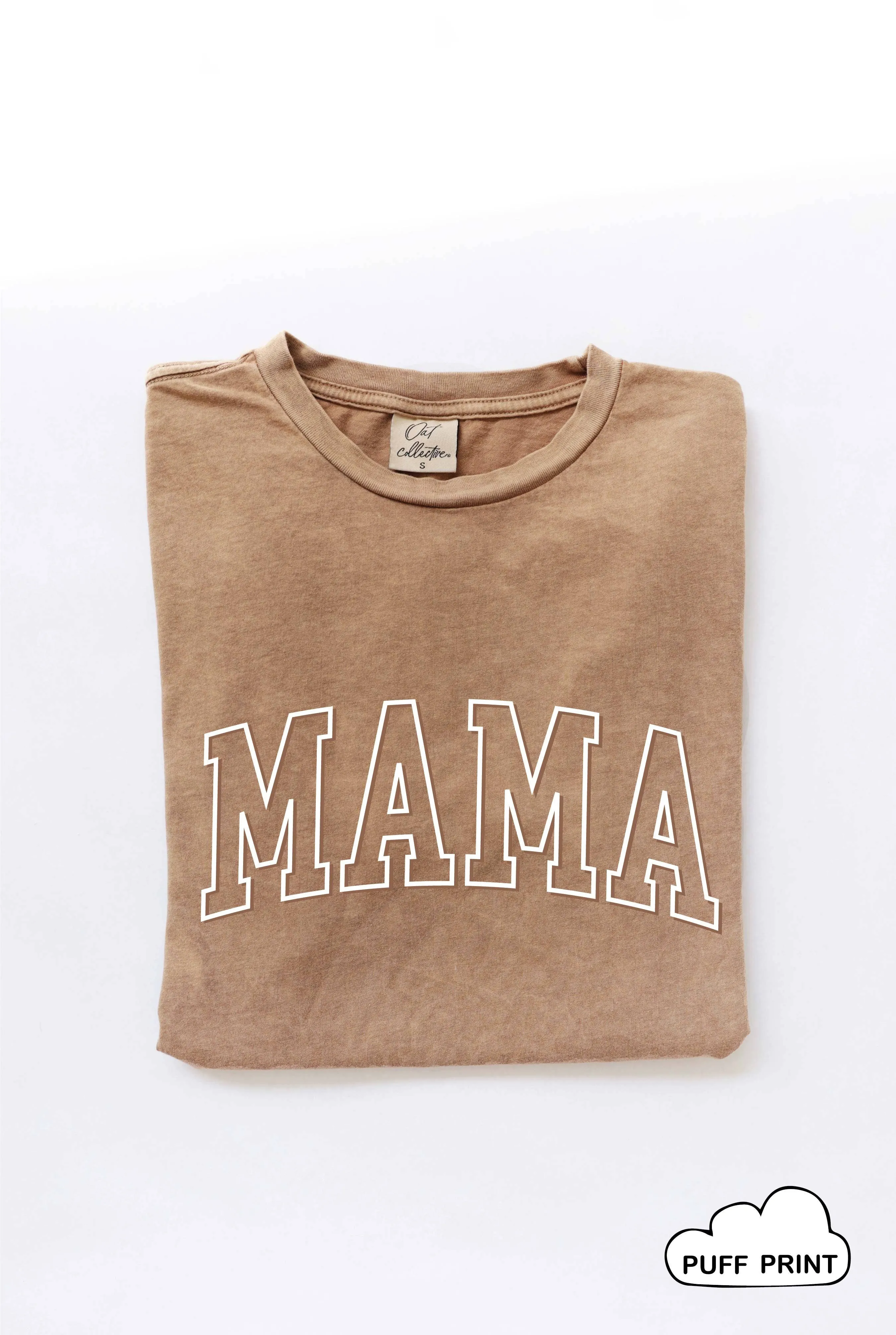 Mama Puff Print Mineral Washed Graphic Top