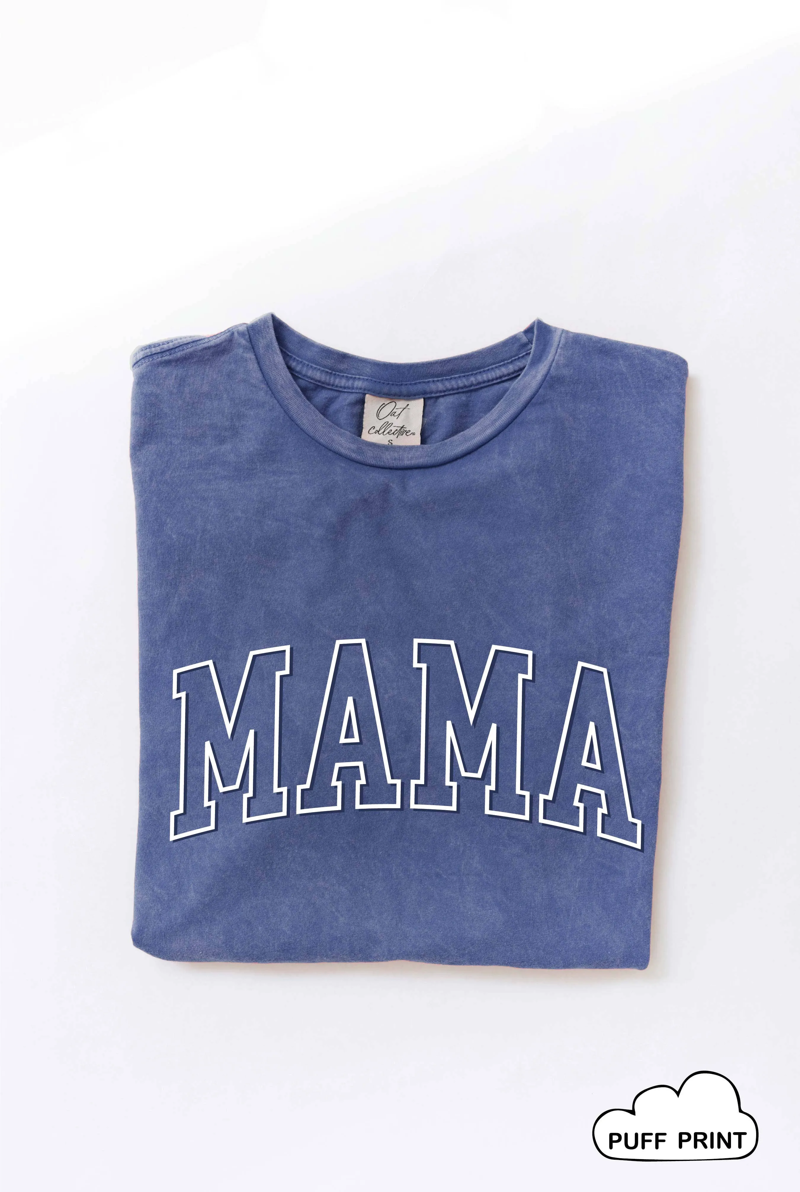 Mama Puff Print Mineral Washed Graphic Top