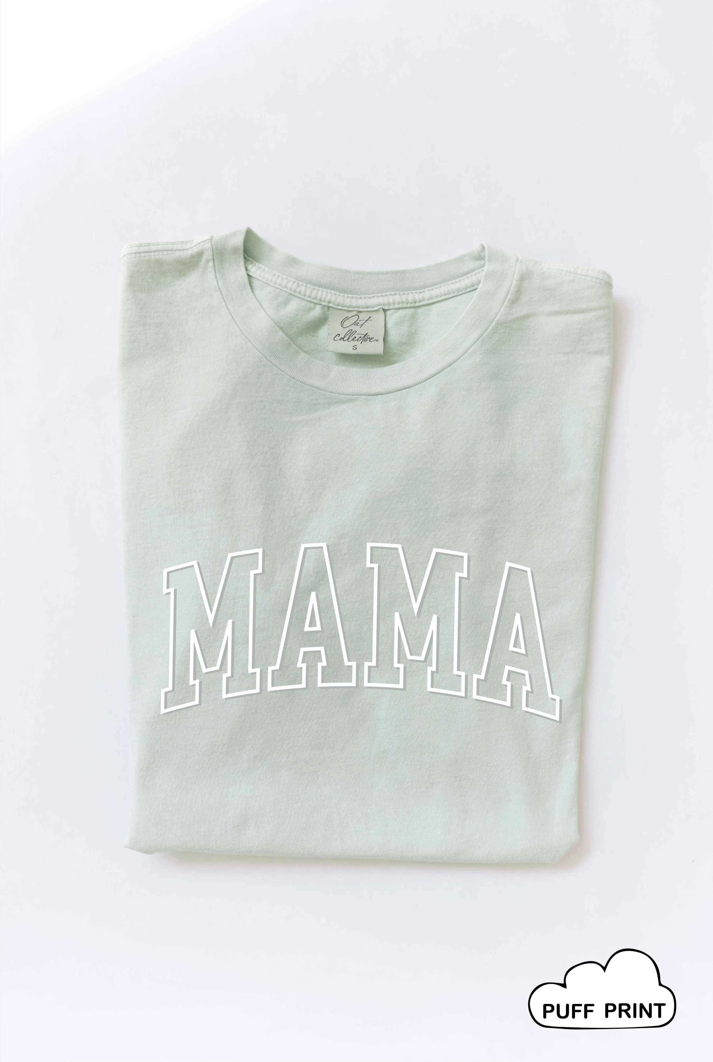 Mama Puff Print Mineral Washed Graphic Top