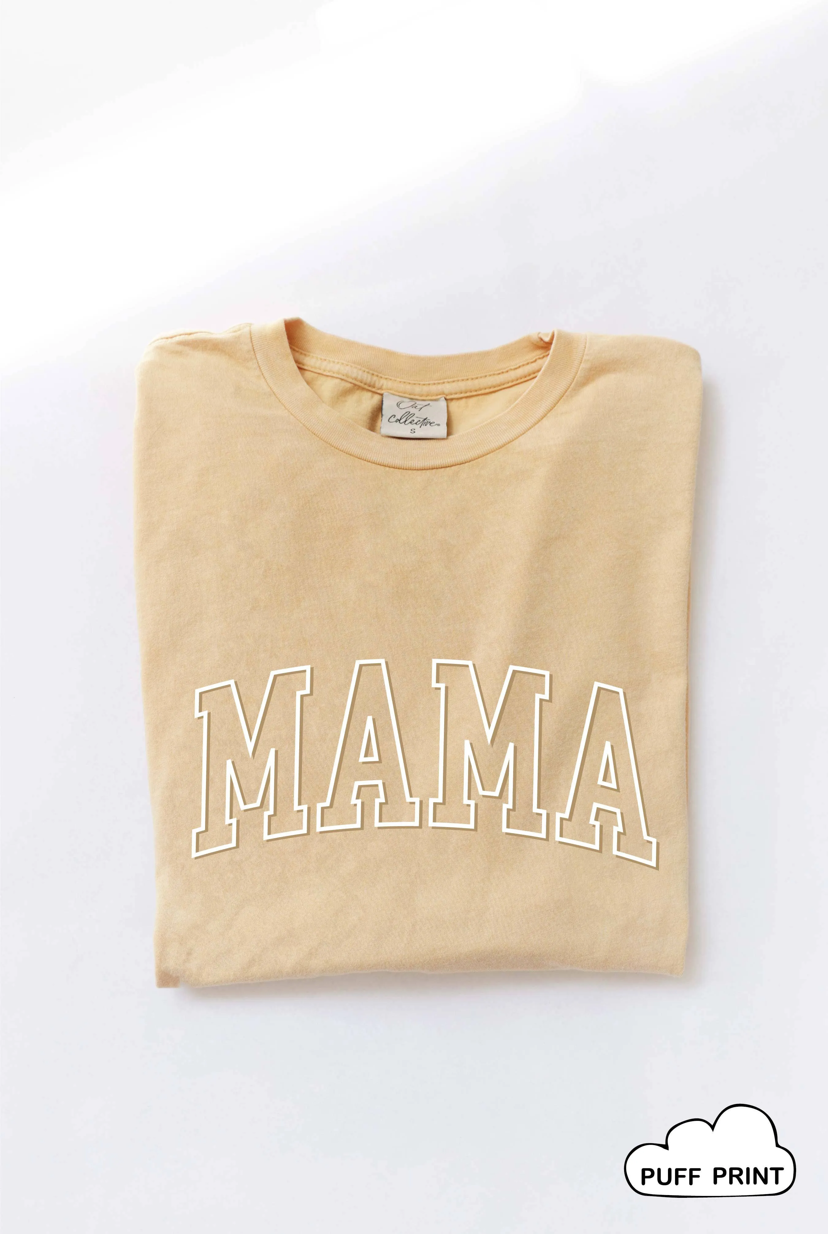 Mama Puff Print Mineral Washed Graphic Top