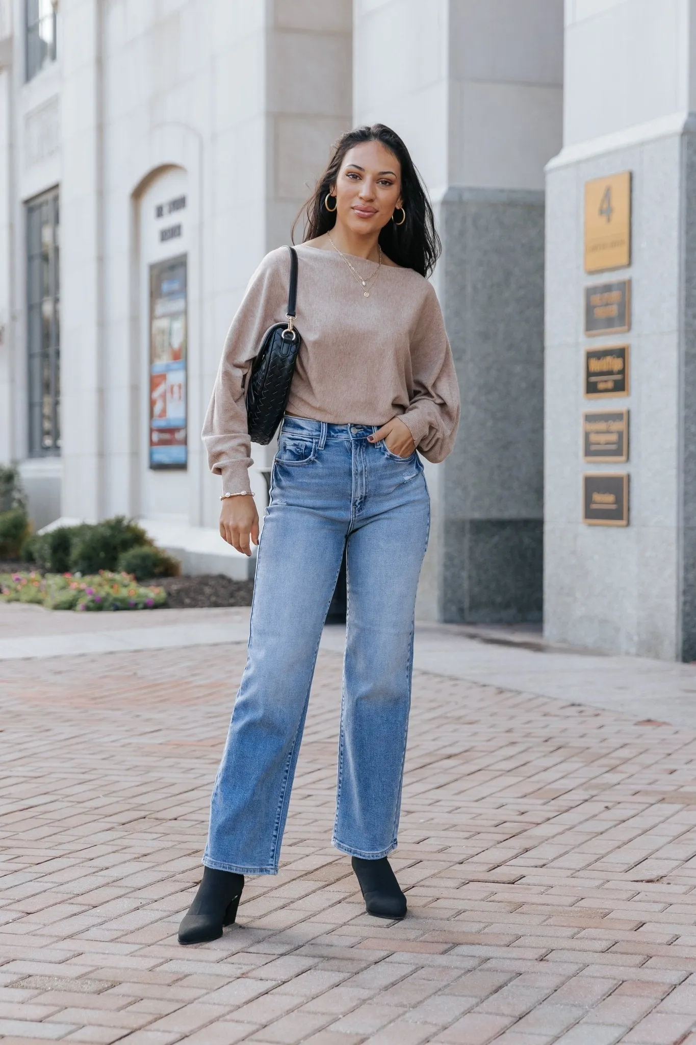 Medium Light Wash Super High Rise Dad Jeans