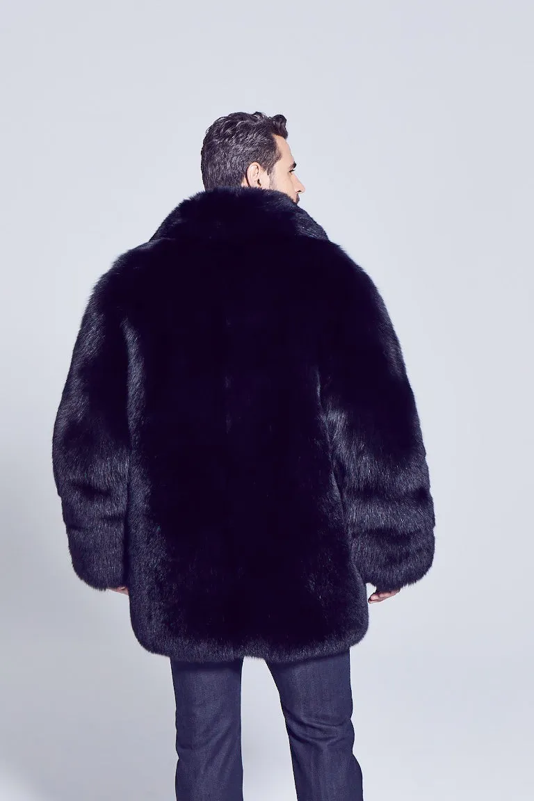 Men's Derek Black Fox Fur Jacket