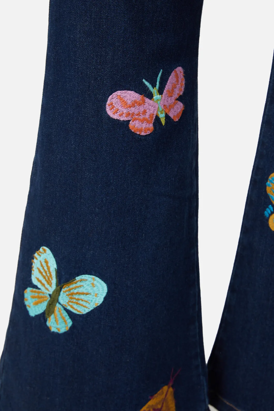 Moth Embroidered Jean