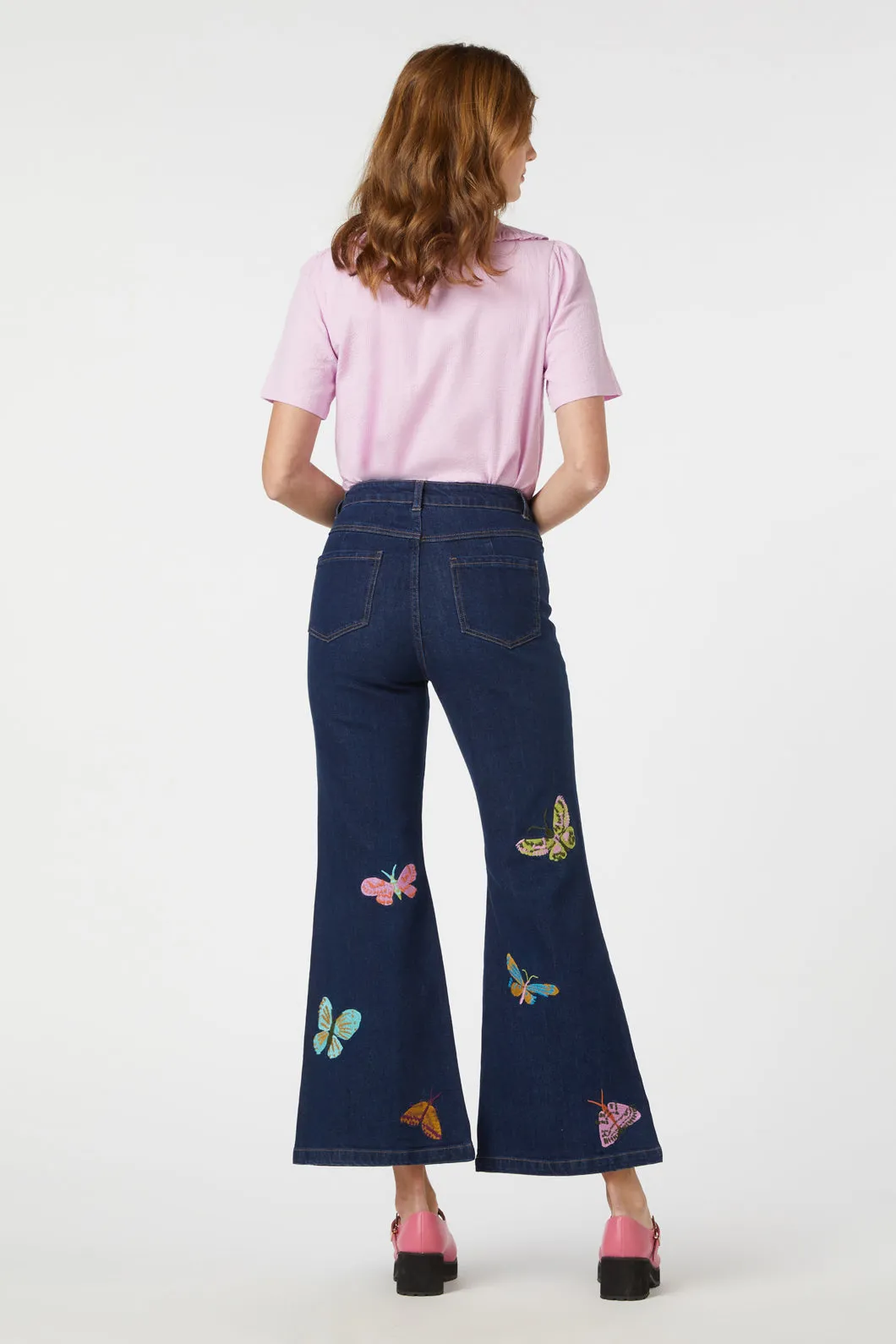 Moth Embroidered Jean