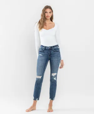 Providence - Mid Rise Distressed Crop Slim Straight Jeans