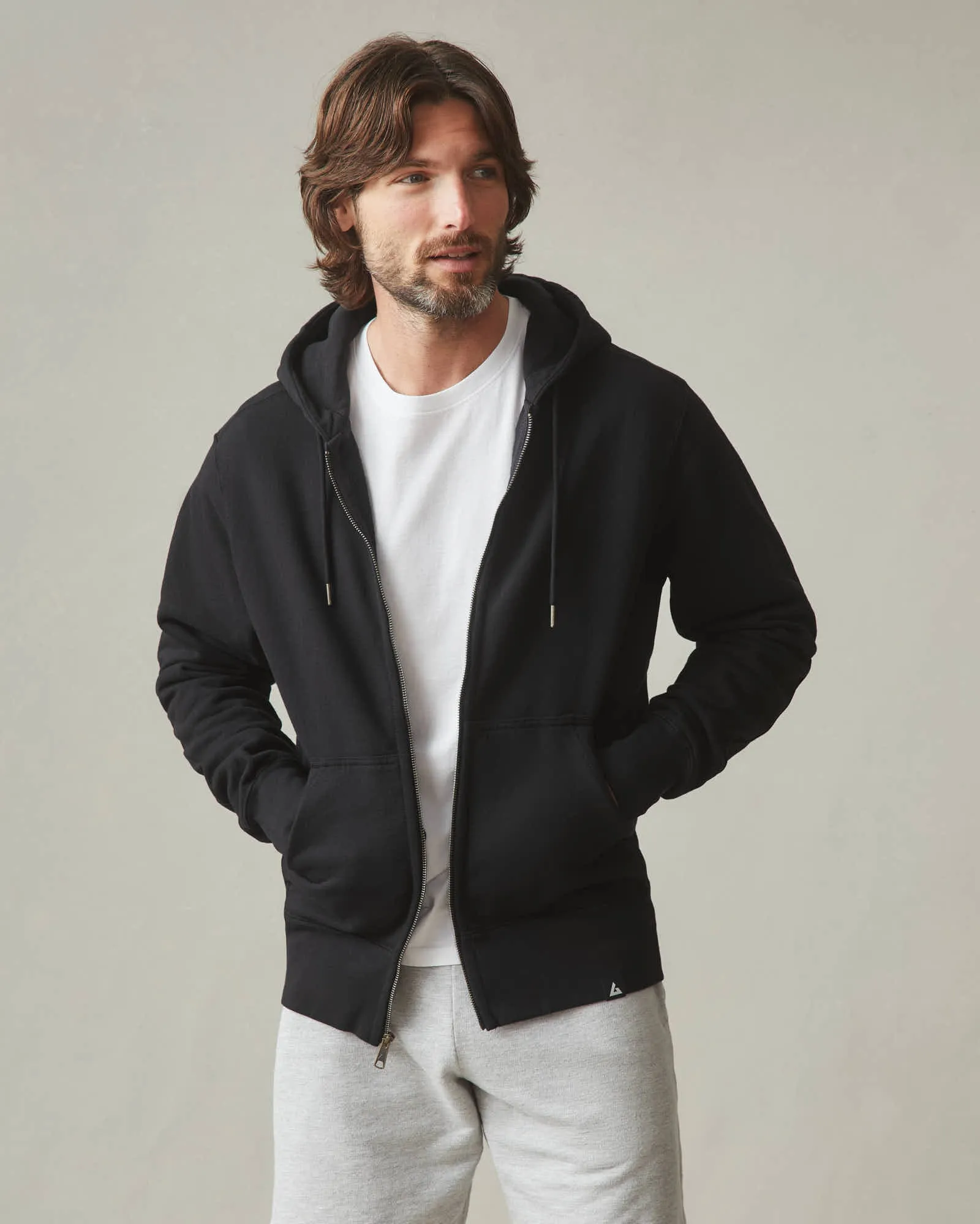 Relaxed Classic Full Zip - Black