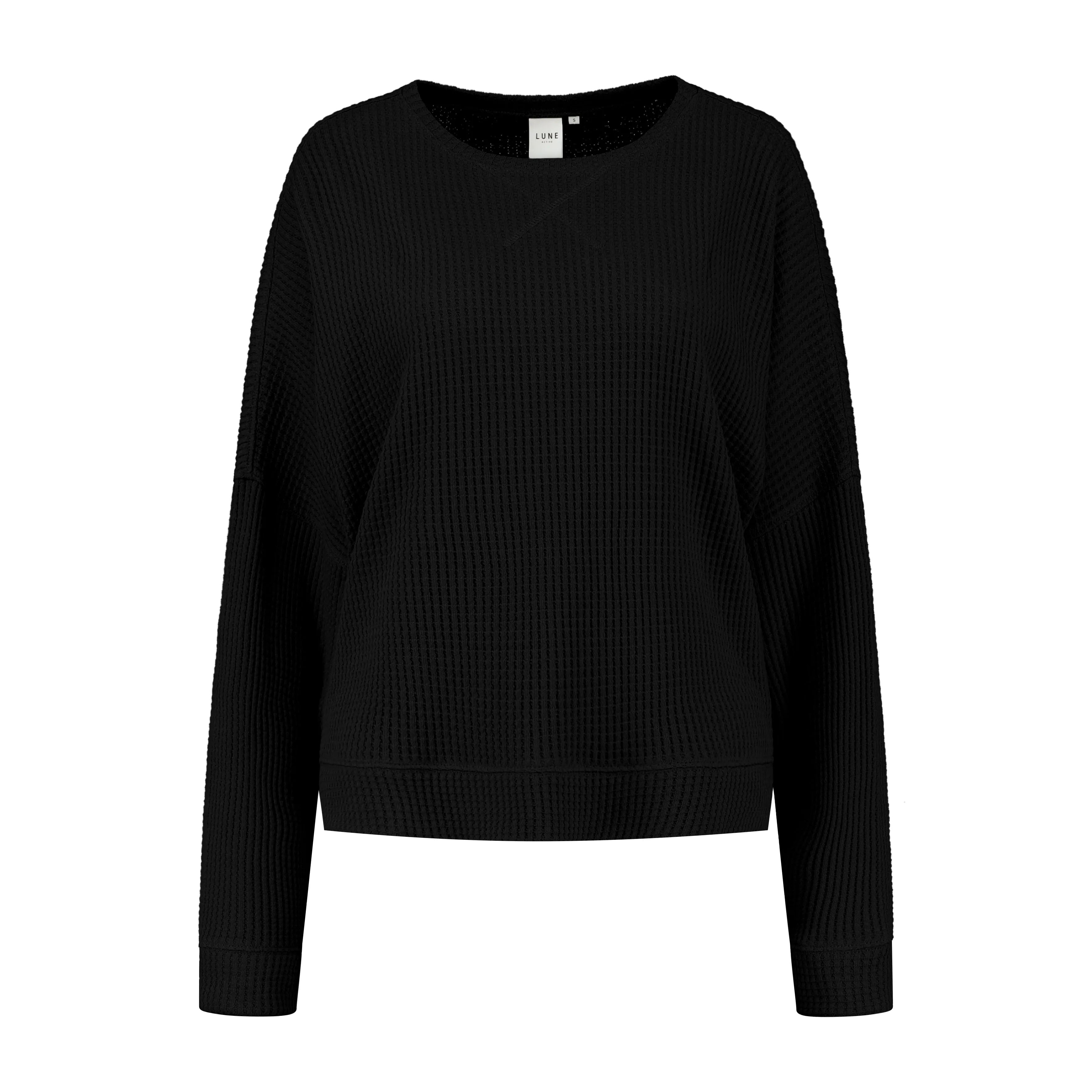 Relaxed fit structured sweater - Black