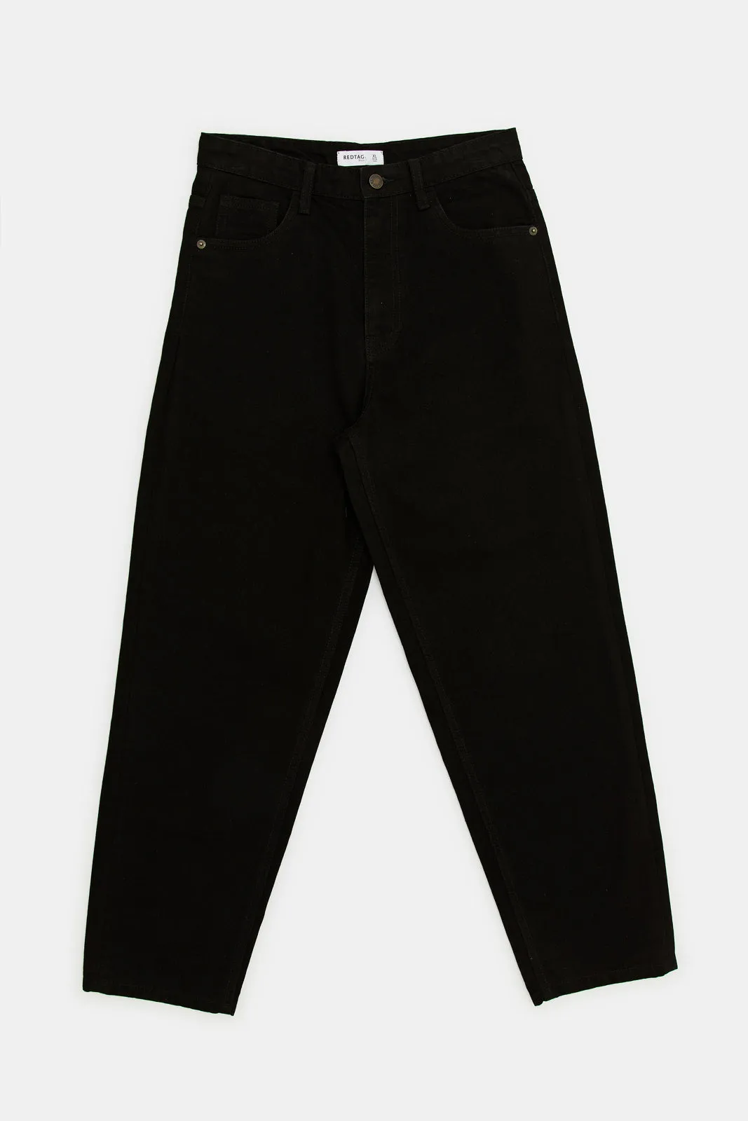 Senior Boys Black Baggy Fit Jeans