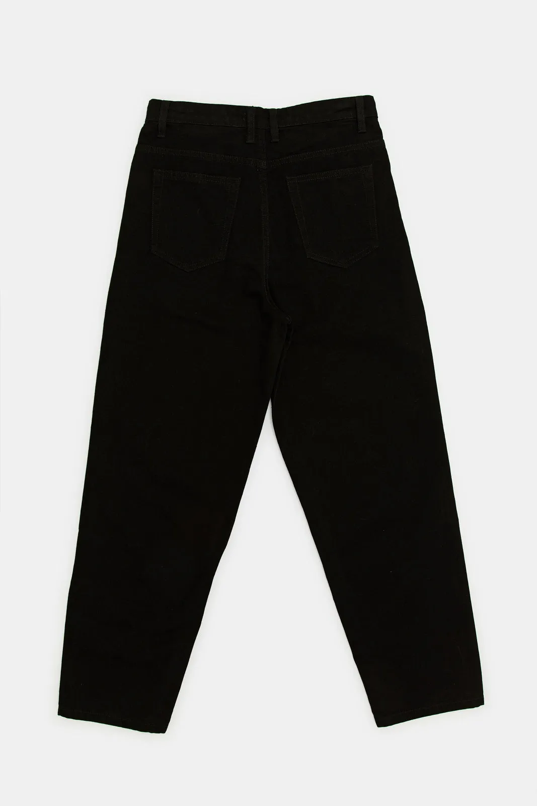 Senior Boys Black Baggy Fit Jeans