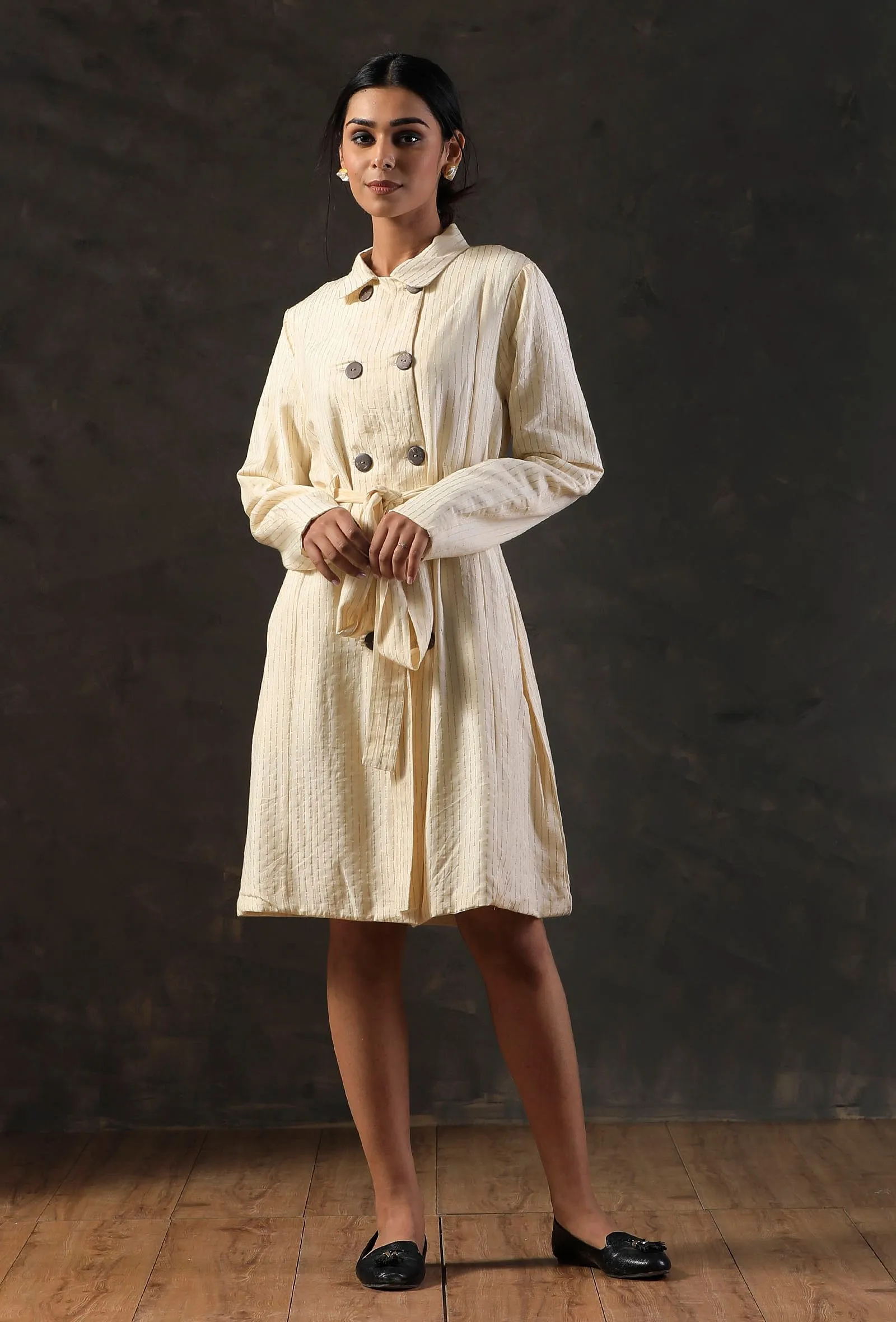 Short Beige Trench Coat