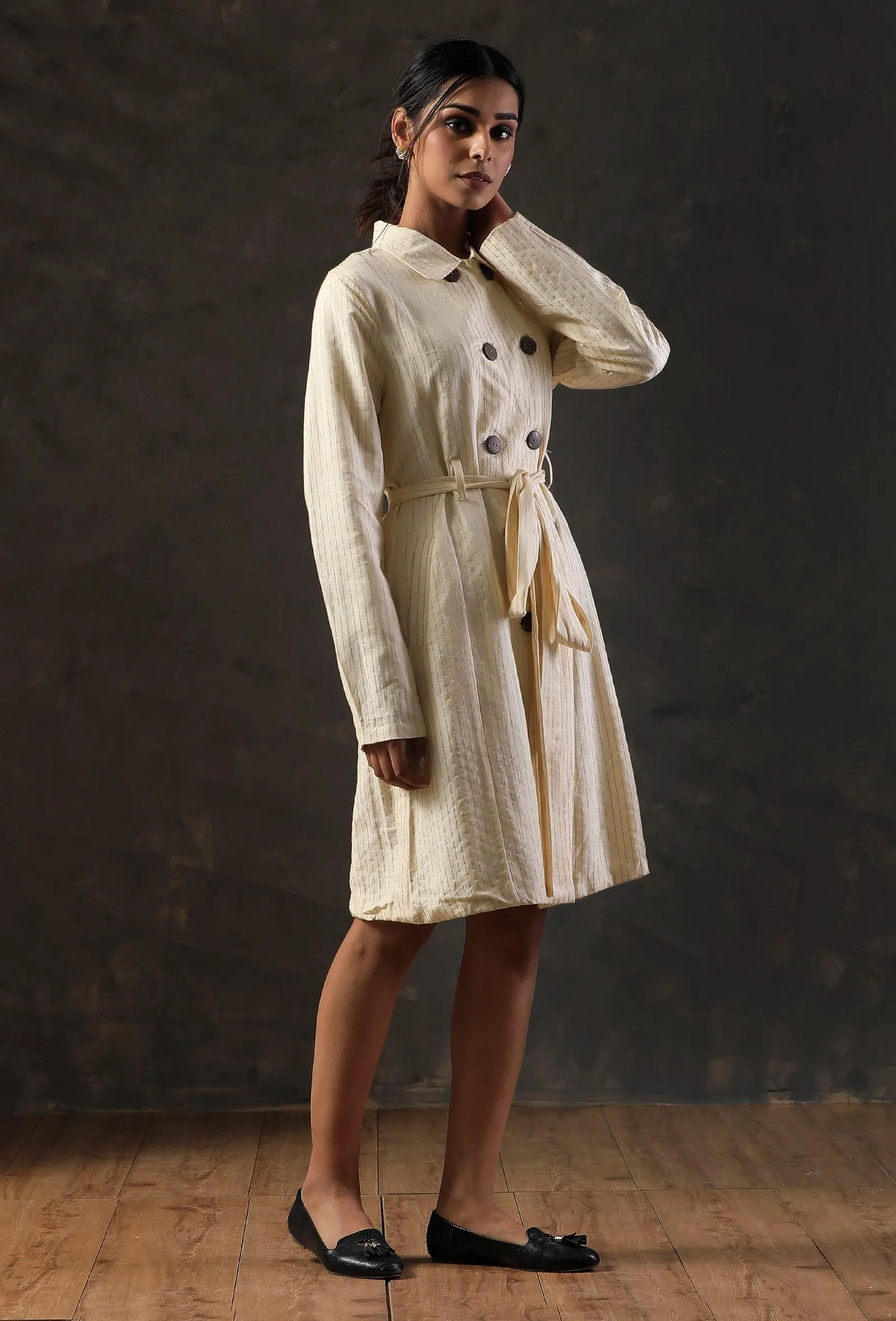 Short Beige Trench Coat