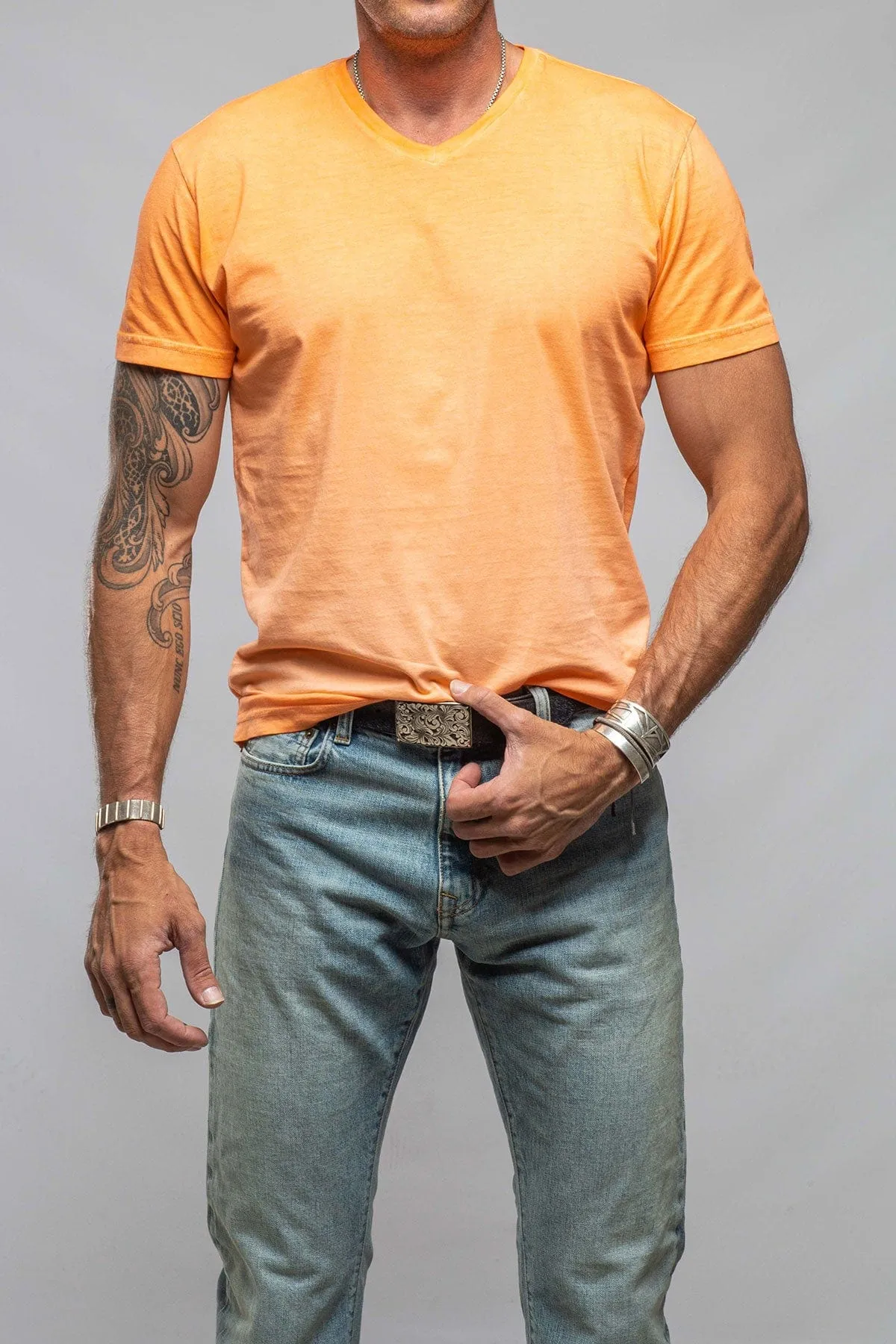 Siena Cotton V Neck In Orange