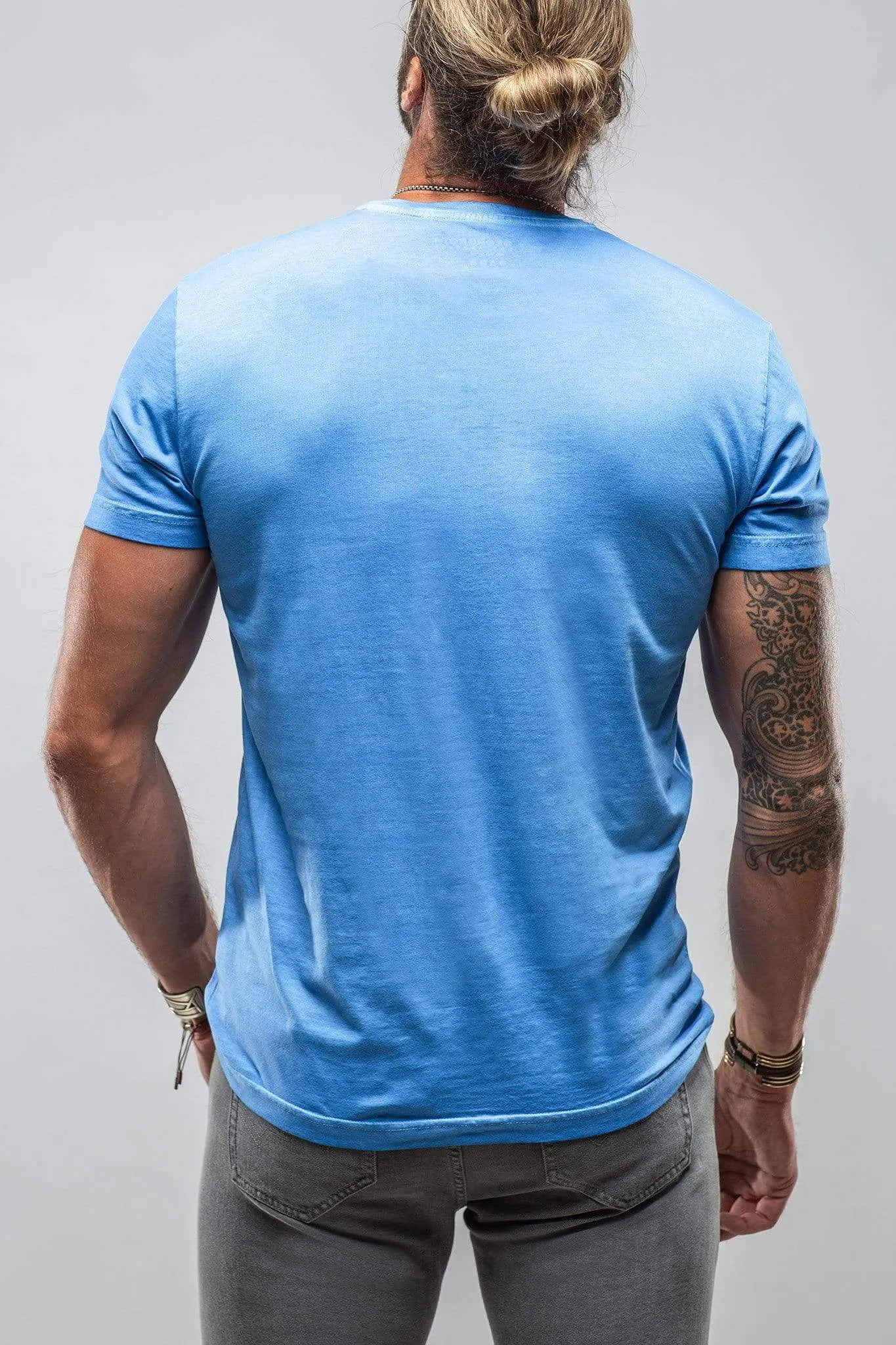 Siena Cotton V Neck Tee In Royal