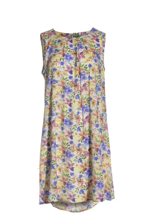 Sleeveless Viscose Dress | Yellow Sky Garden | 3340AR