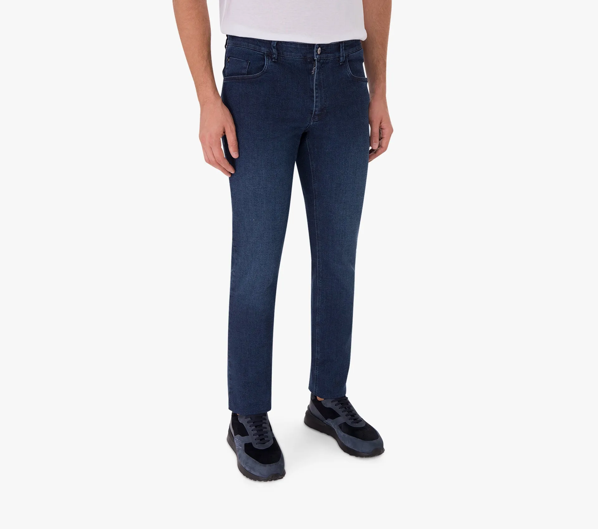 Slim Fit Jeans with Suede Calfskin Patch