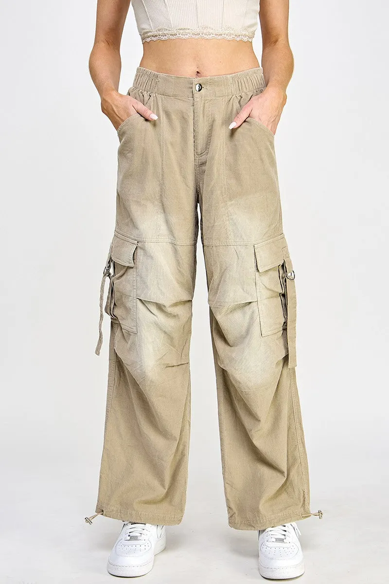 Stone Corduroy Cargo Pants