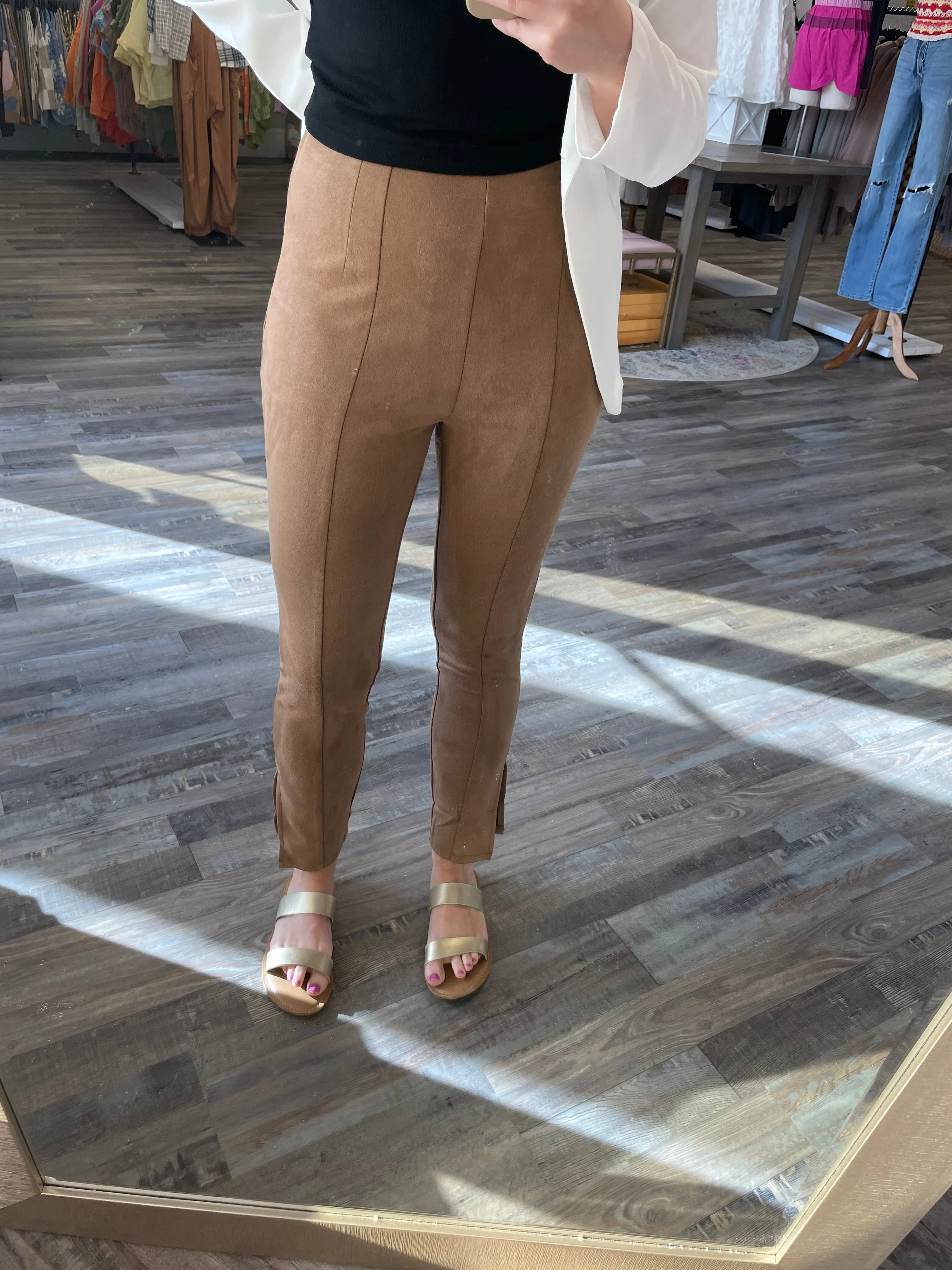 Suede Pants - Camel