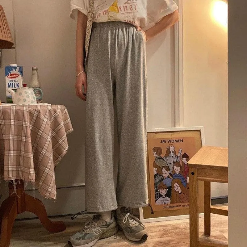 Sweatpants With Elastic Waist And Drawstring Cuff