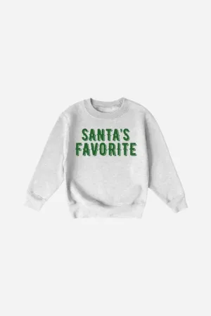 The Babe Co. Santa's Favorite Grey Toddler/Youth Sweatshirt