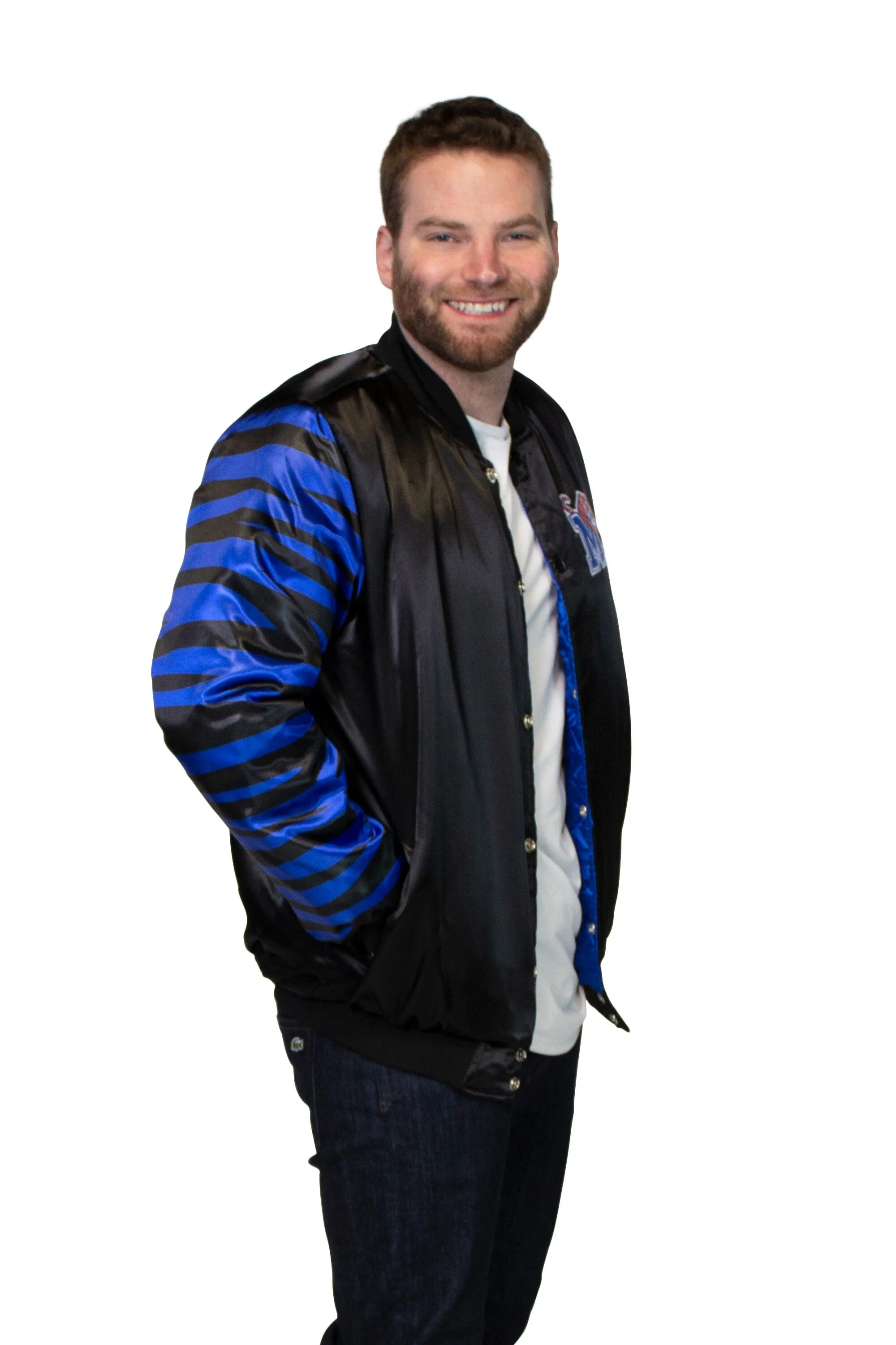 Twin Vision Activewear Memphis Tigers Men's Satin Bomber Jacket