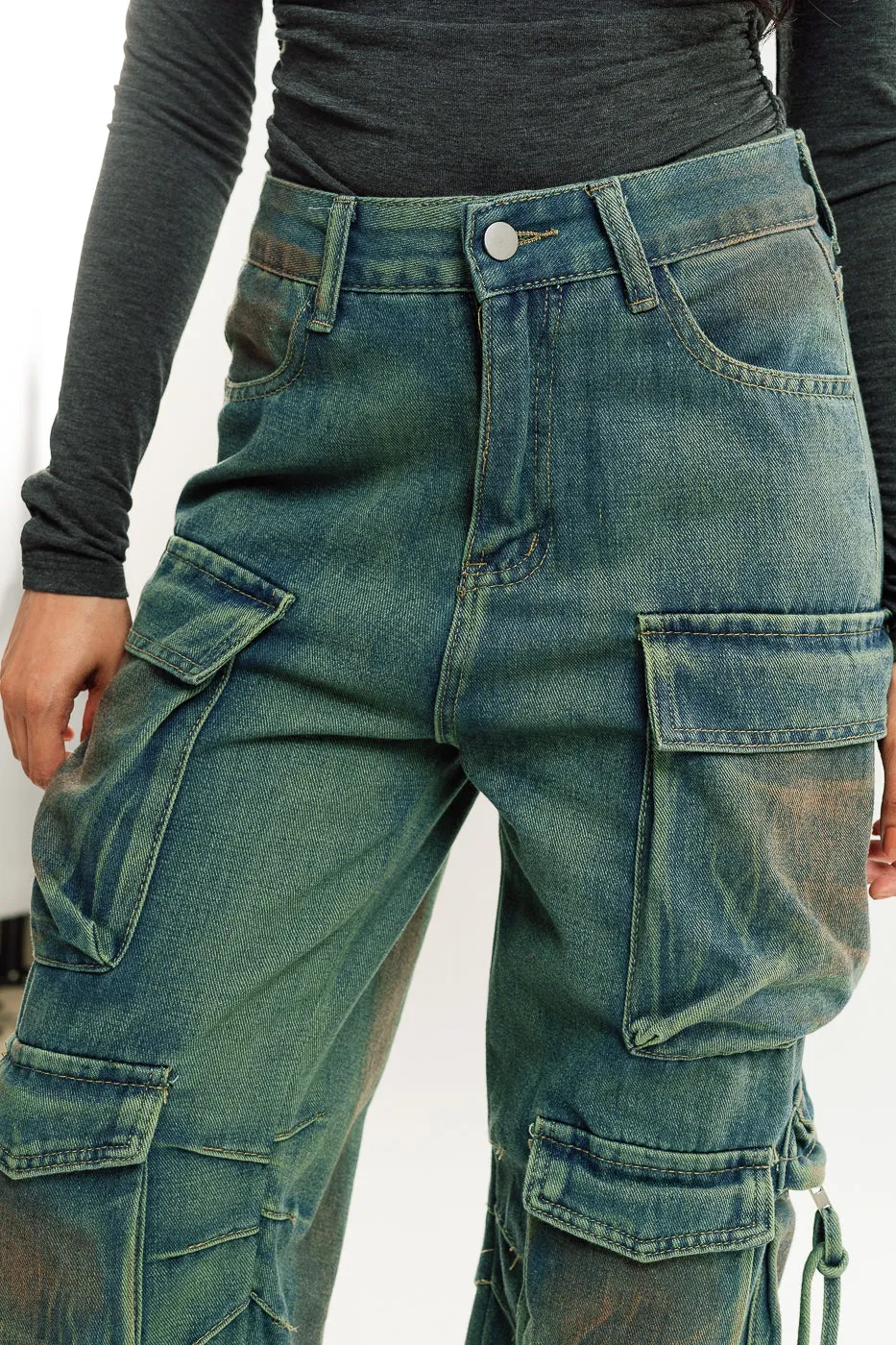 Vintage Street Style Cargo Jeans