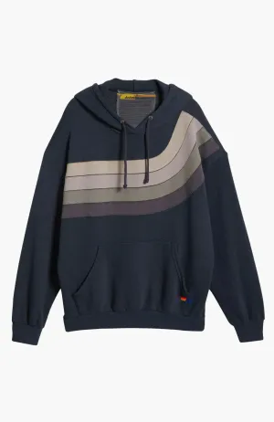 Wave Stripe 4 Pullover Hoodie Relaxed~ Charcoal