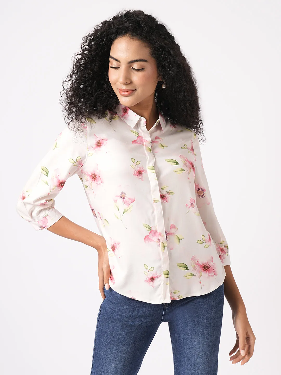 Women Slim Fit Floral Print Printed Shirt