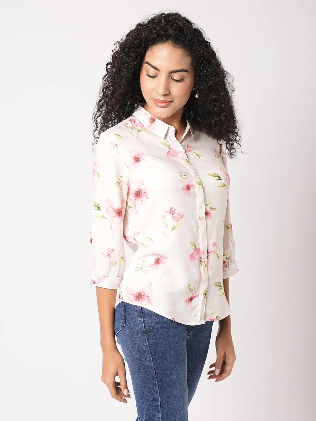 Women Slim Fit Floral Print Printed Shirt