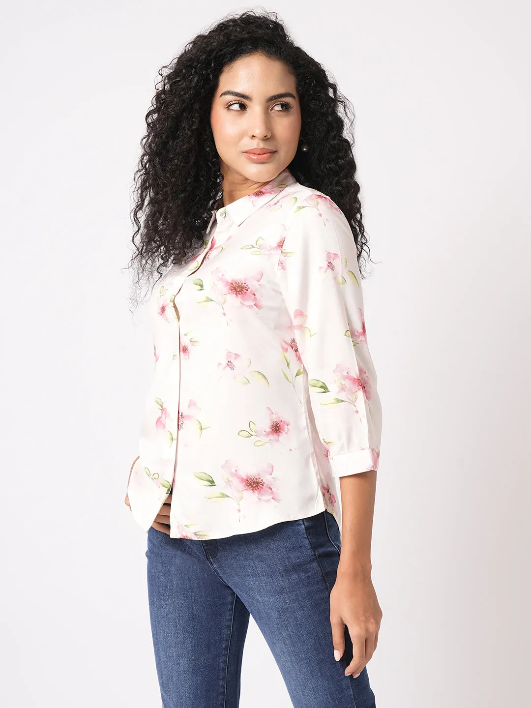 Women Slim Fit Floral Print Printed Shirt