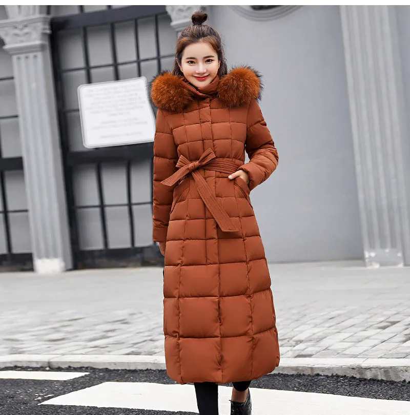 Women Winter Jacket Cotton Padded Warm Thicken Long Coat