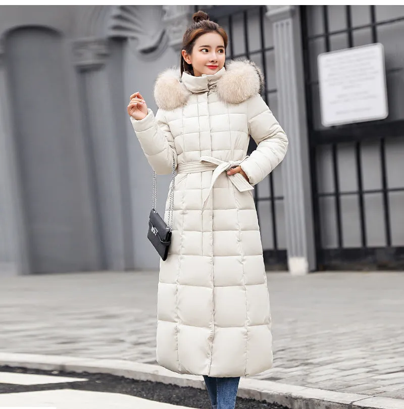 Women Winter Jacket Cotton Padded Warm Thicken Long Coat