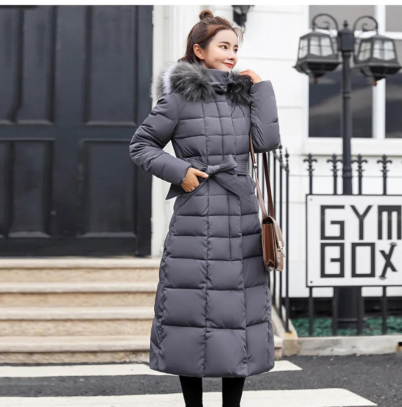 Women Winter Jacket Cotton Padded Warm Thicken Long Coat