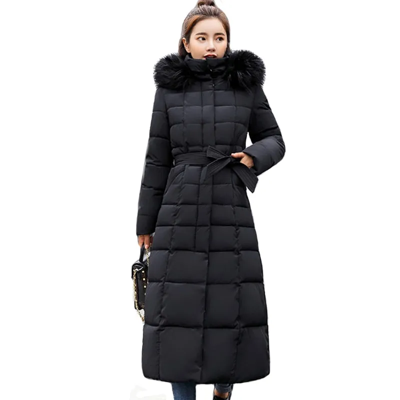 Women Winter Jacket Cotton Padded Warm Thicken Long Coat