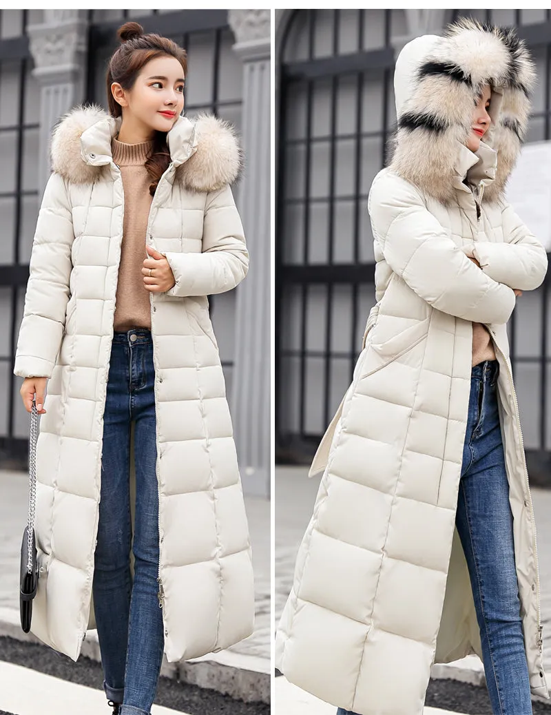 Women Winter Jacket Cotton Padded Warm Thicken Long Coat