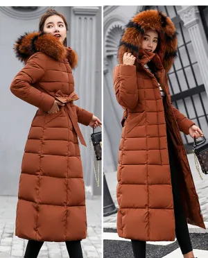 Women Winter Jacket Cotton Padded Warm Thicken Long Coat