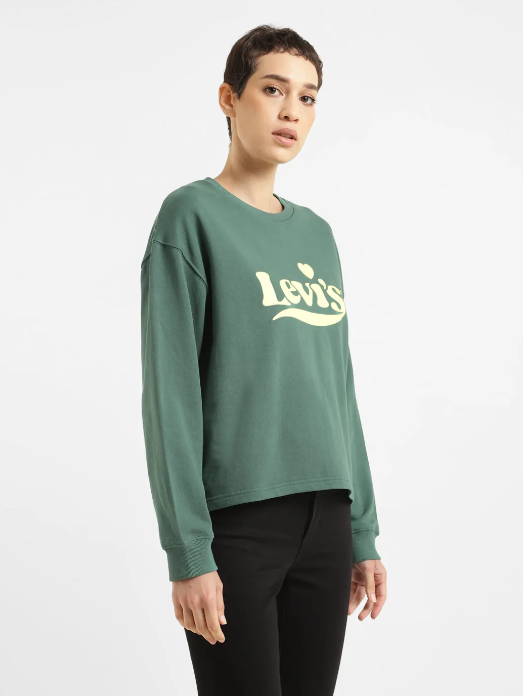 Women's Brand Logo Crew Neck Sweatshirt