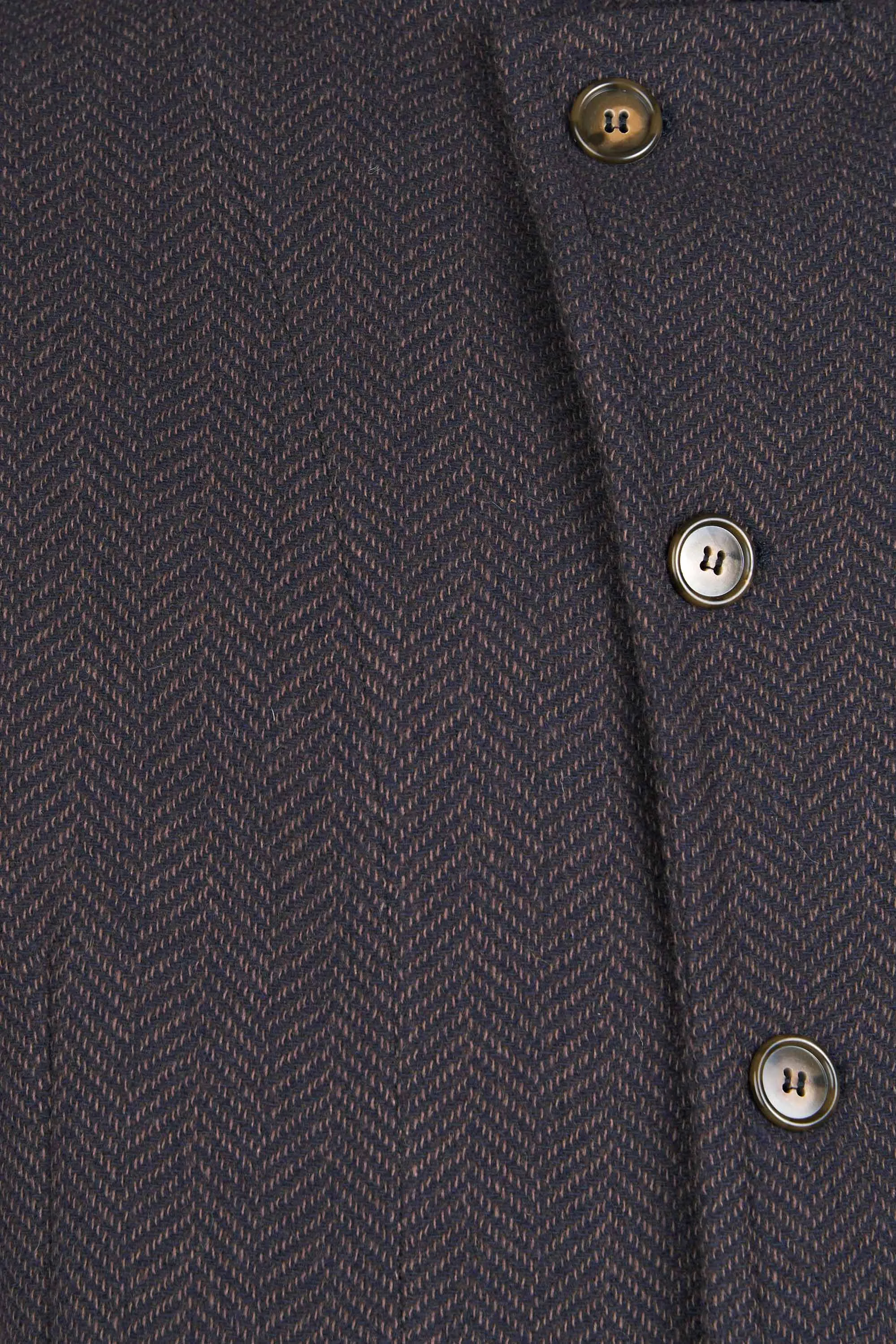 Wool & Cotton Herringbone Star-collar Jacket